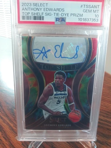 2023 Pop 1 Anthony Edwards Auto Select Tie Dye Prizm PSA 10Gem Mint! POP 1💎 🐜 