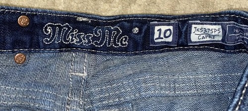 Miss Me Girls Youth Sz 10 Capri Jeans Rhinestones Bling - Picture 3 of 6
