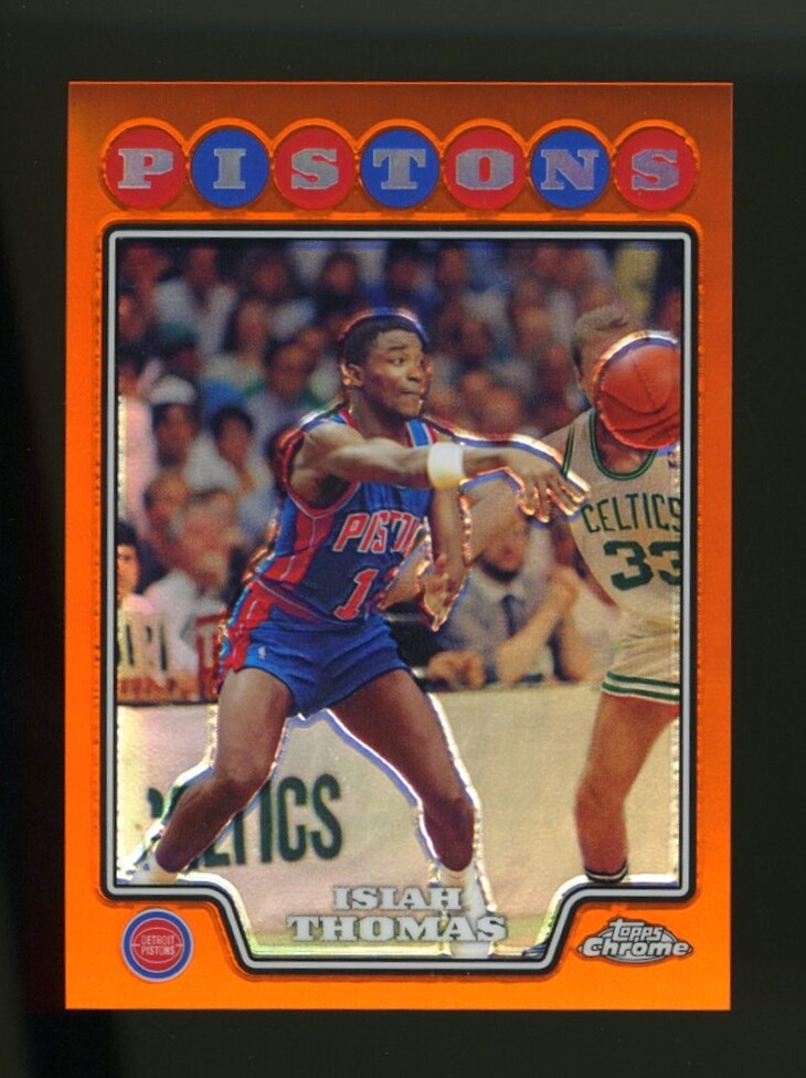 2008-09 Topps Chrome #170 ISIAH THOMAS Orange Refractor #412/499 Detroit Pistons
