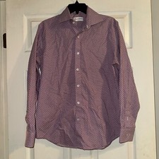 Robert Graham Dobby Weave Button Down Shirt Long Sleeve Designer Size 15.5