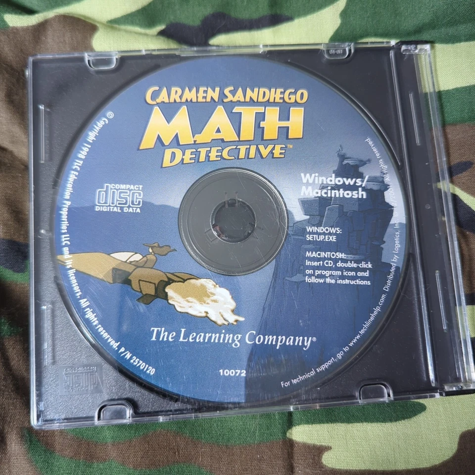 Lote 3 CD-ROM Learning Company Juegos Donde En EE. UU. Carmen Sandiego Matemáticas Detective Foto 3 de 4