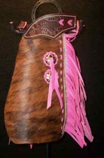 Custom Made Leather Kid's Chinks/Brindle Cowhide Kid's Chaps/Made in USA