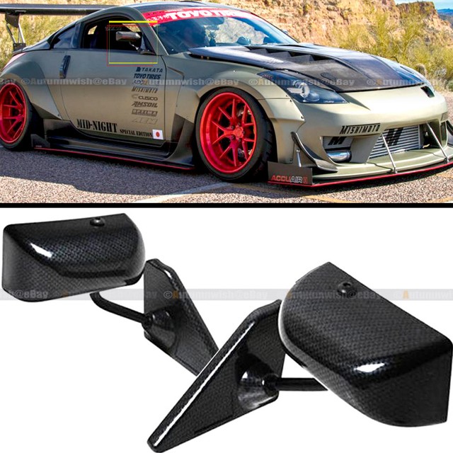 For 02-06 Altima F1 Style Manual Adjustable Carbon Painted Side View