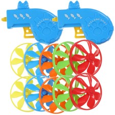 2Sets Flying Disc Saucer Launcher Cat Fetch Toy Flying Propellers Exercising Toy