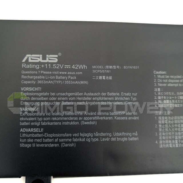 Аккумулятор asus b31n1631