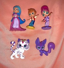 Shimmer  Shine Lot of 5 Mini Figure Toppers Genie Zac Tiger PVC Toys