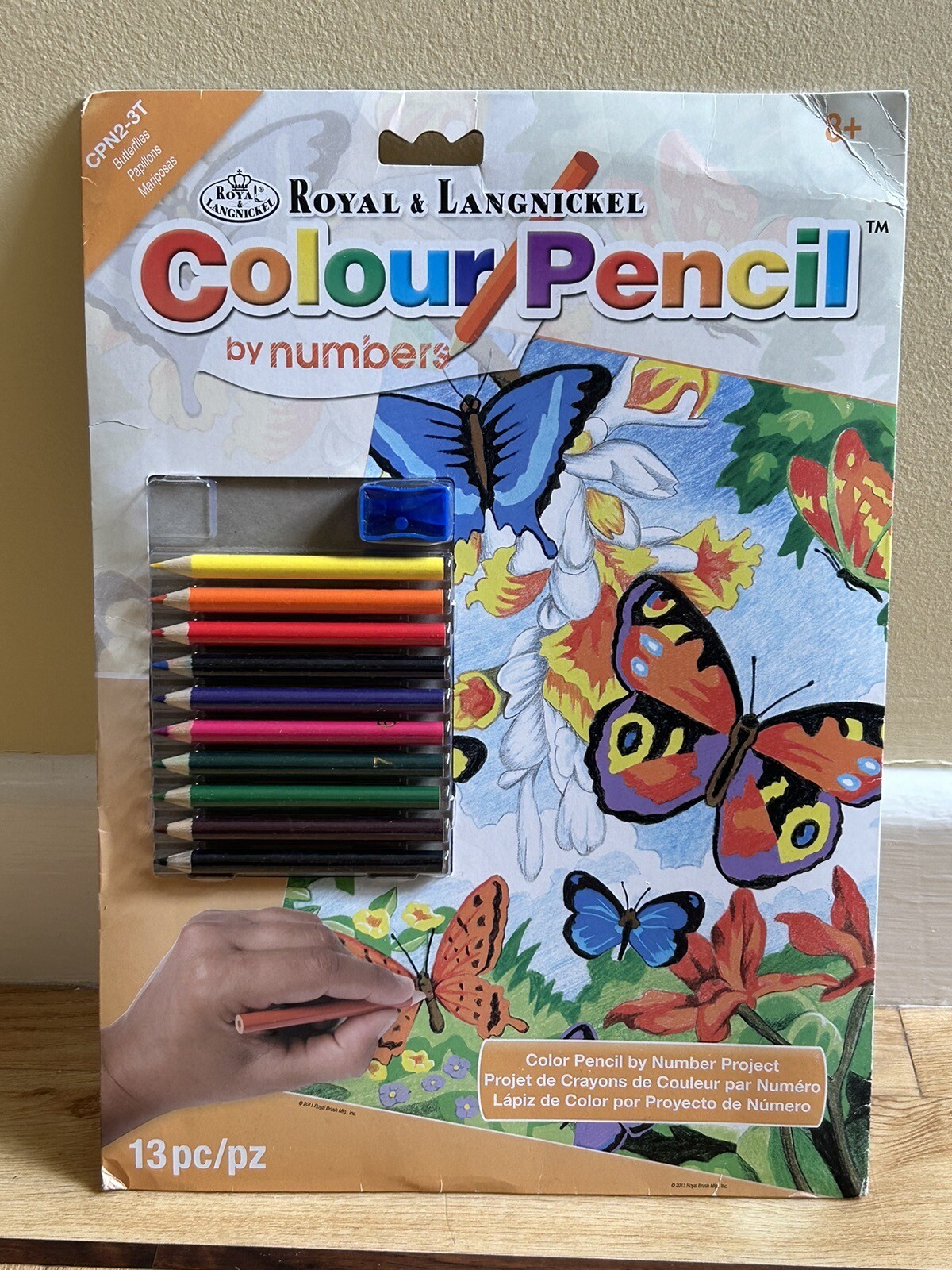 Royal & Langnickel A4 Colour Pencil By Numbers Butterflies Set Kids Art Craft