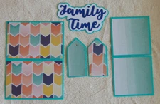 #2355 FAMILY TIME PREMADE SCRAPBOOK MAT &TITLE SET EPHEMERA - TONYA