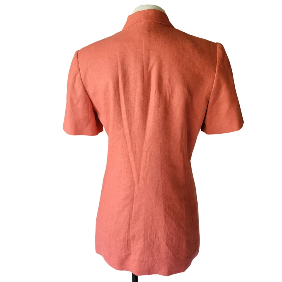 Chaqueta Blazer Jennifer Moore Mujer Talla 6 Lino Rayón Manga Corta Forrada con Botones Foto 3 de 4