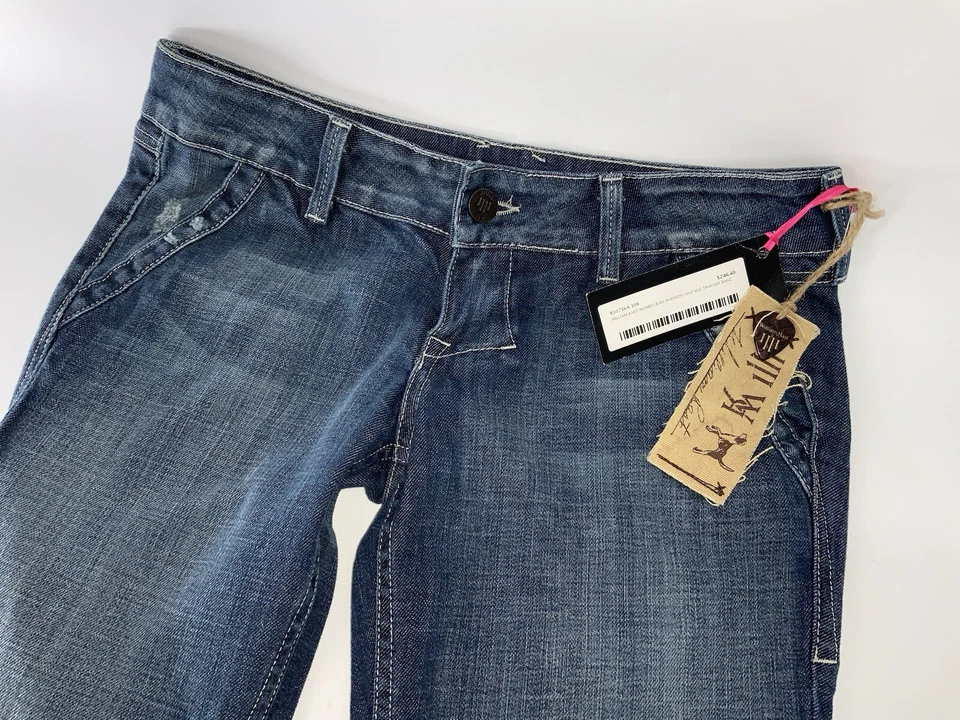 Jeans William Rast 33x34 Azul Lavado Oscuro Acampanado Algodón Poli Nuevo con Etiquetas $246 YGI W4-320 Foto 3 de 4