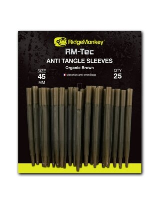 RidgeMonkey RM-TEC Anti Tangle Sleeves - Organic Brown Long 25pcs