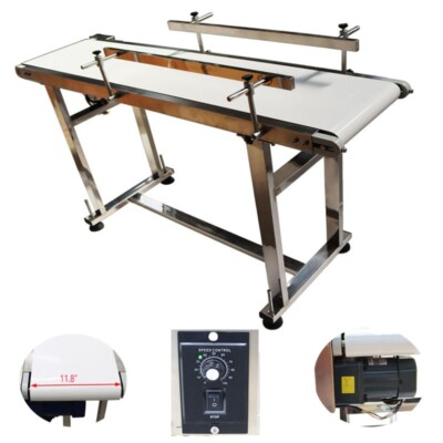 110V Conveyor System Electric PU Belt Conveyor Food Industry Transport 53''Length