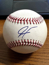 JUSTIN FOSCUE SIGNED AUTOGRAPHED OML BASEBALL!   Rangers!