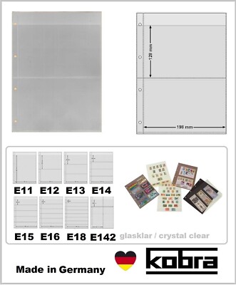 Einsteckblätter Combi 2 Fächer 198x128mm glasklar A4 Lochung KOBRA E12 10 Pack