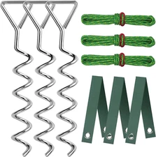 Tree Stakes and Supports for Leaning Trees, Heavy Duty Spiral Tree Stake Kit for