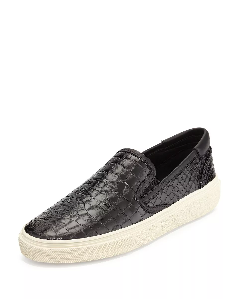 Saint Laurent Womens Crocodile Embossed Goatskin Skate Slip On Sneakers SZ 37 7