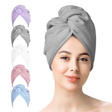 Microfiber Hair Towel Hairs Wrap 2 Pack 10X26 Hairs Dryer Towels for Women Ab...