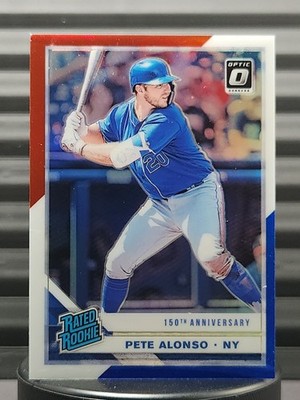 2019 Panini Donruss Optic Pete Alonso Rookie Red White Blue Prizm /150 Mets