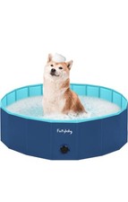 Furrybaby Dog Pool Dog Paddling Pool Portable Easily  Foldable 100cm M Navy