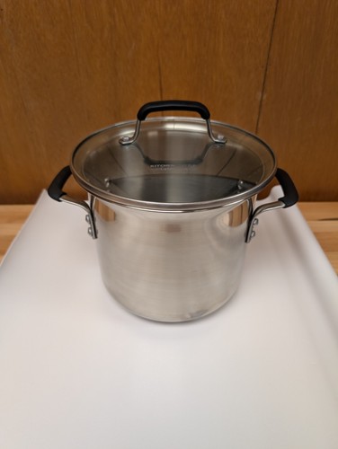 Calphalon 6 Qt Edelstahl Suppentopf #806 mit Glasdeckel - 5,6L - Induktion