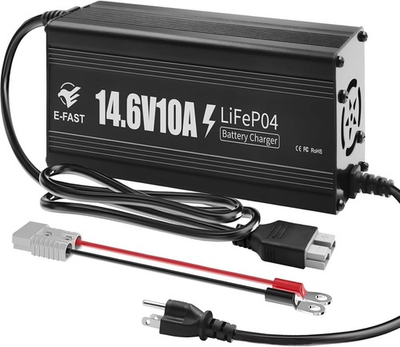 #ad #ad 12V 10A Lithium Battery Charger 14.6V LiFePO4 Battery Charger with Premium Alum $44.99