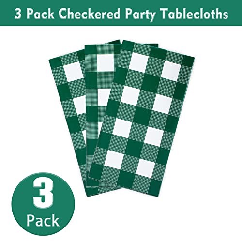 Packungen Karierte Tischdecken 54 x 108 cm Einweg 3 Grün und Weiß - Bild 6 von 8