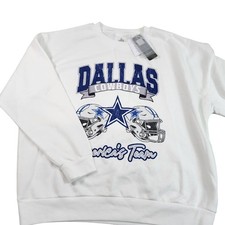Dallas Cowboys Sweatshirt Womens Medium White NFL Crewneck Gameday Couture