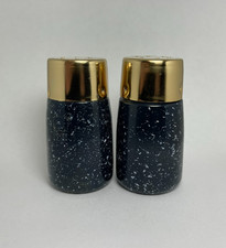 Bartlett Collins Granny Glass White Speckled Salt Pepper Shakers 3 1/4"