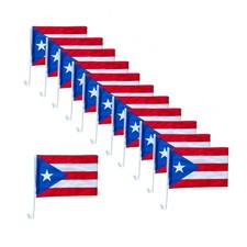 12 PACK Puerto Rico Rican Window Clip On Car Flags Parade Festivals Pride