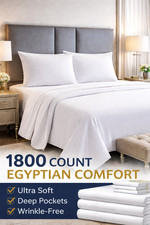 4 Piece 1800 Count Egyptian Comfort Bed Sheet Set