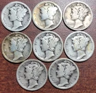 (8) Mercury Dimes ALL 1926-S Better Date Coins AG to VG Nice Dealer Lot