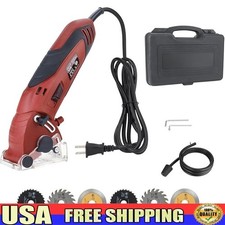 Mini Circular Saw 400W Compact Power Tool W/ 6 Blades Tool Box Wood Metal Tiles