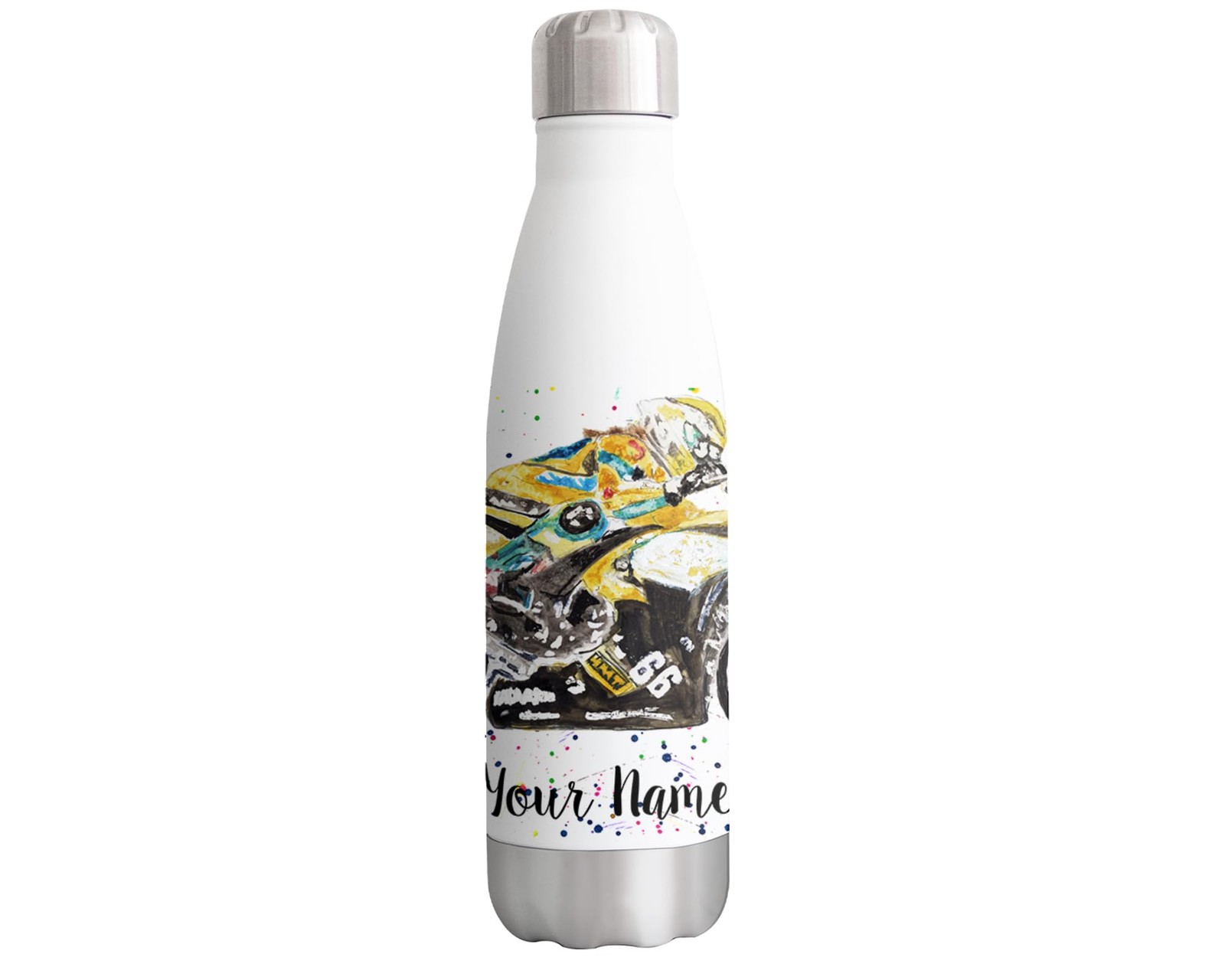 Motorbike Personalised Custom Bottle with your Text/name Motocycle 500ml