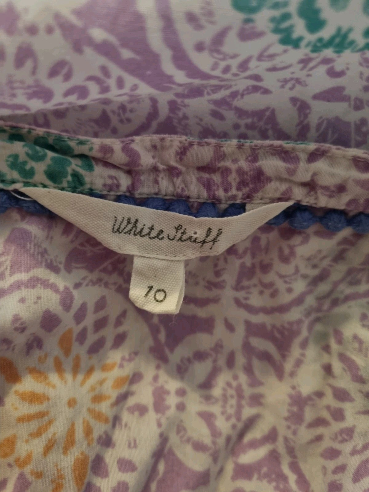 White Stuff Violet Abstract Pattern 3/4 Sleeve Bl… - image 6