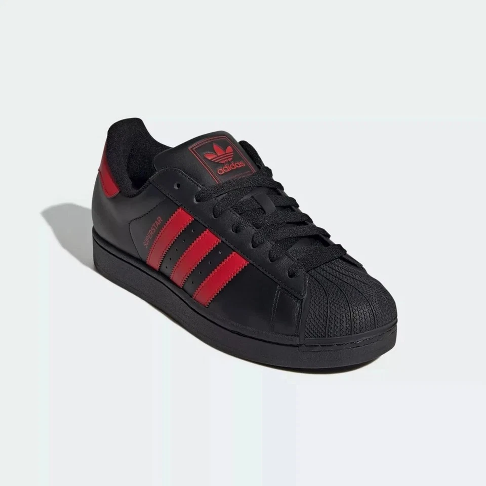 [JQ2309] Adidas Men's SUPERSTAR II Core Black/Better Scarlet *NEW* - Image 3 of 4