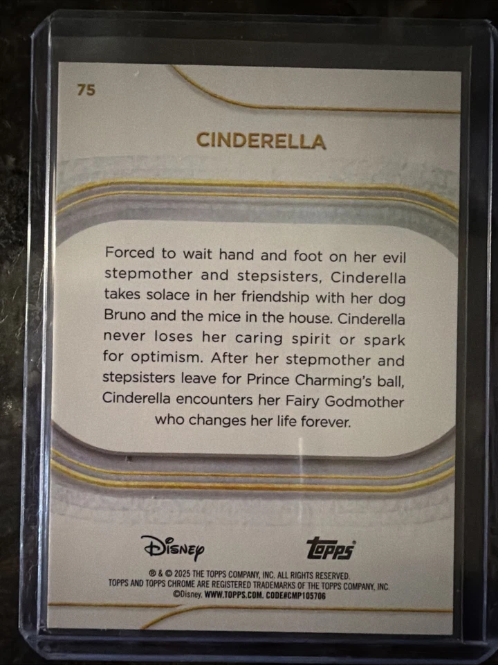 2025 Topps cromo Disney Cenicienta refractor púrpura/75 #75 Foto 2 de 2