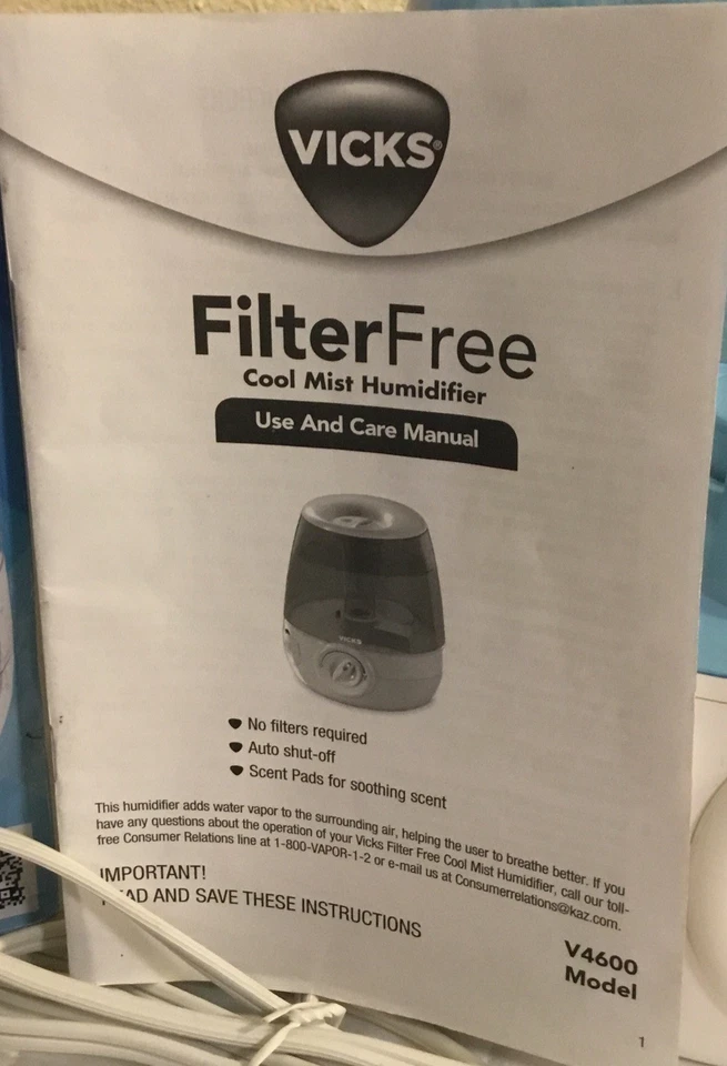 Humidificador Vicks Cool Mist 1,2 galones Foto 3 de 4