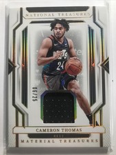 Cameron Cam Thomas 2023-24 National Treasures GAME USED PATCH SP NETS JERSEY /25