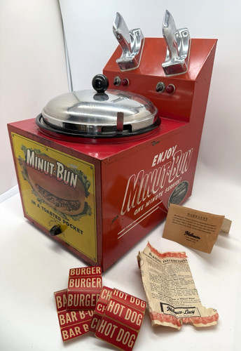 Minut-Bun Sandwich Bar 1950s Vintage Countertop Warmer HelmCo. Chicago -COMPLETE