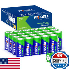PKCELL CR123A 3V Lithium Battery 24-Pack 123A Batteries Lithium Battery CR17345