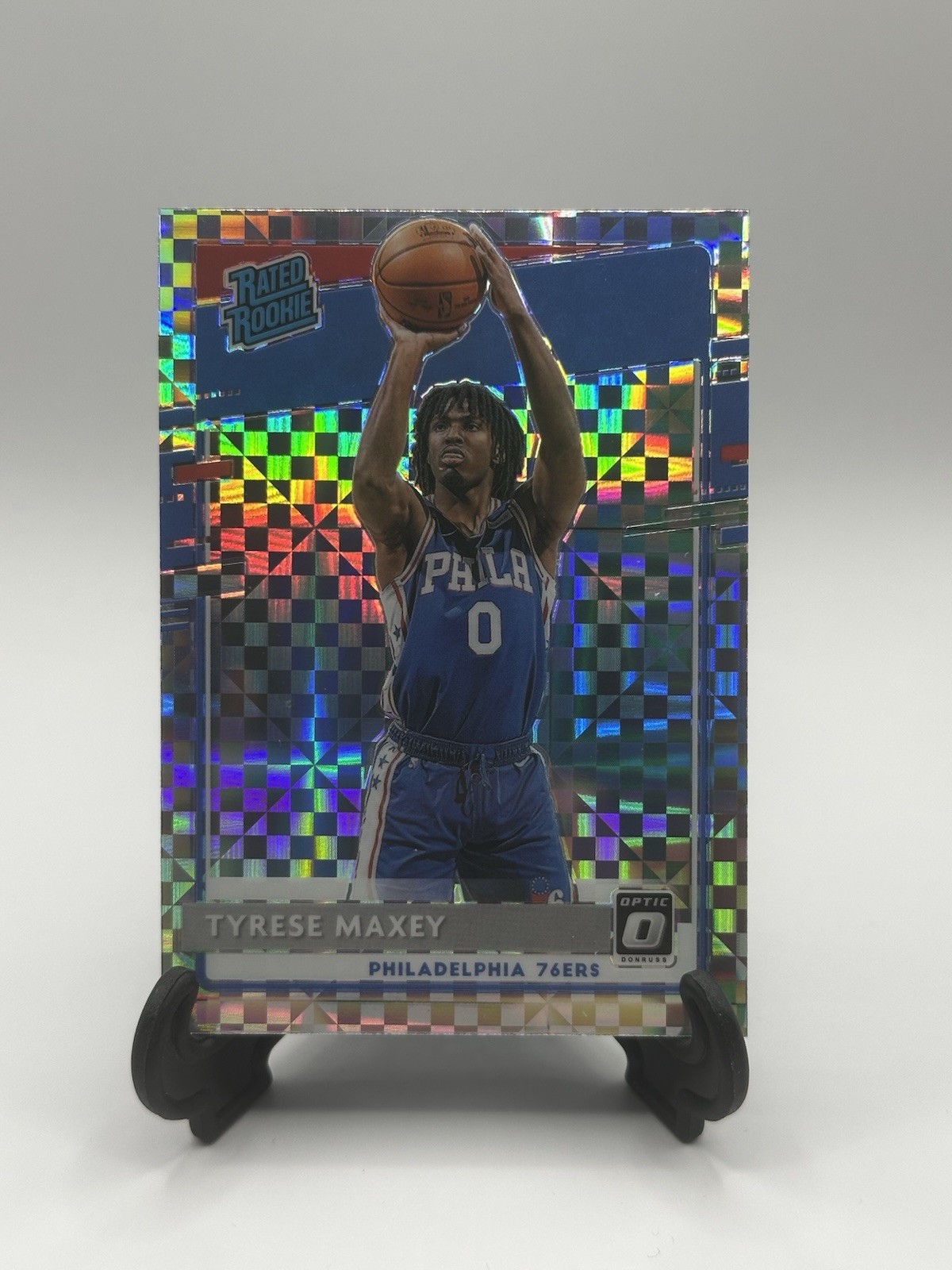 Tyrese Maxey 2020-21 Panini Donruss Optic Checkerboard Rated Rookie SP #171