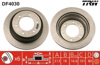 2X Bremsscheibe TRW DF4030 FüR Isuzu Monterey U92 U99 Trooper Opel Frontera M98