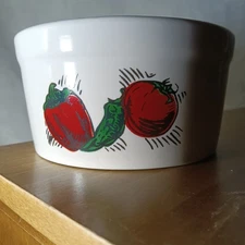 1995 Tidbit Dish HF – Tomato & Pepper Graphic – 4.25" Ceramic Ramekin