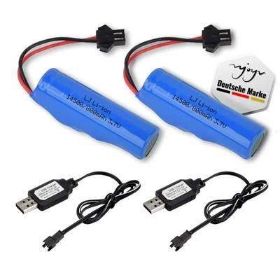 NJOYN 2x 3,7V 800mAh Li-Ion SM-2P Akku+USB RC Auto,Boot,Bagger,Deerc,HyperGo,Haiboxing