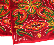 Vintage Vera Neumann Paisley Rectangular Scarf 14" x 42" -1960s/1970s