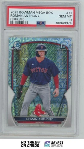 2023 1st Bowman Chrome Mega Box Mojo Refractor RC Roman Anthony PSA 10 #BCP-71