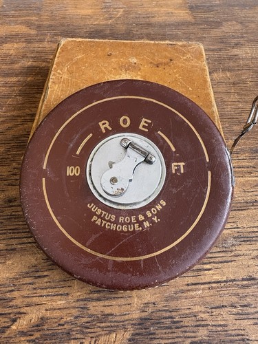 Vintage Roe 100 Ft Tape Measure Made In USA In Original Box