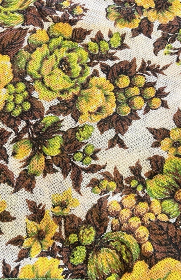 Funda para silla vintage años 70 floral con flecos marrón oscuro dorado verde redonda 60 D Foto 3 de 4