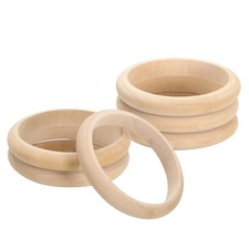 6Pcs Wooden Rings for Crafts 80mm Unfinished Macrame Rings for DIY Making