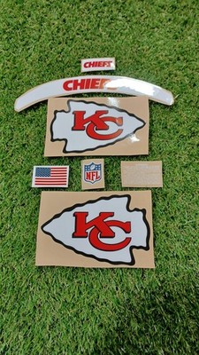 CHIEFS FULL SIZE FOOTBALL HELMET DECALS  W/ BUMPERS